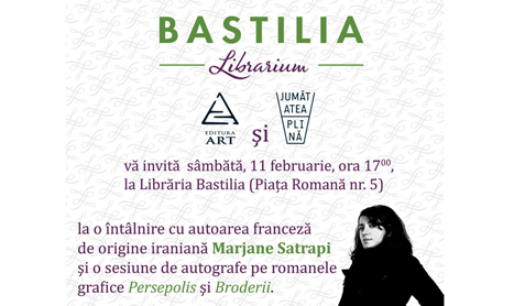 Marjane Satrapi da autografe in Bastilia pe 11 februarie