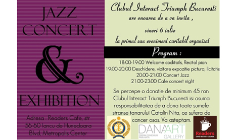 Eveniment caritabil: “Jazz Concert & Exhibition”