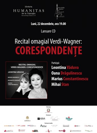 Leontina Vaduva lanseaza albumul Verdi-Wagner: “Corespondente”