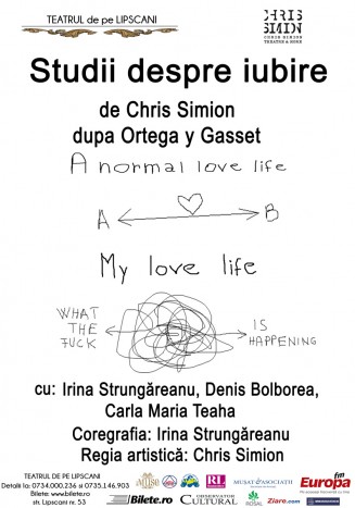 „Studii despre iubire”, de Chris Simion, la Teatrul de pe Lipscani