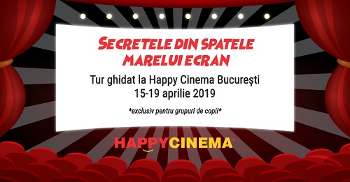 Copiii pot vizita cabina de proiecție de la Happy Cinema București