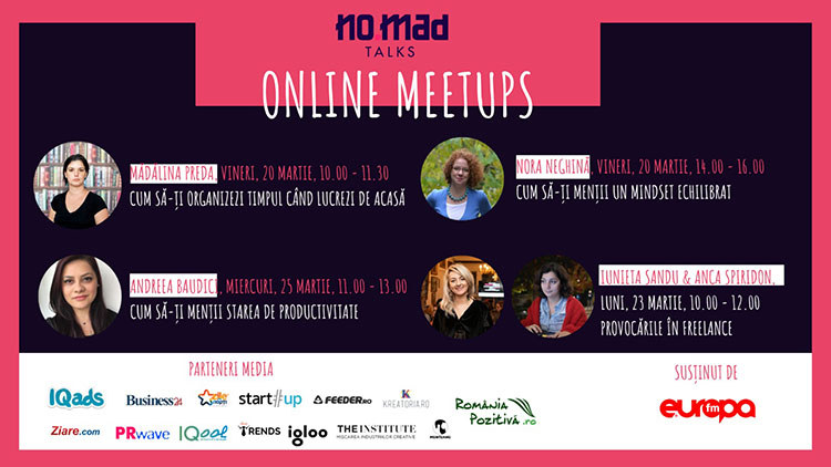 NO.MAD Talks lansează Online Meetups