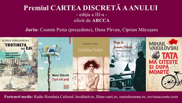 Premiile ARCCA răsplătesc valoarea literară pe 24 noiembrie