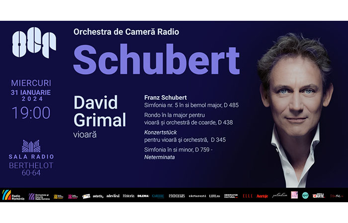 Violonistul David Grimal cântă Schubert la Sala Radio